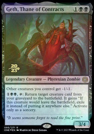 Geth, Thane of Contracts [Phyrexia: All Will Be One Prerelease Promos] | Rook's Games and More