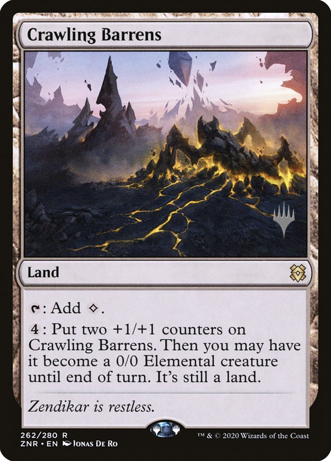 Crawling Barrens (Promo Pack) [Zendikar Rising Promos] | Rook's Games and More