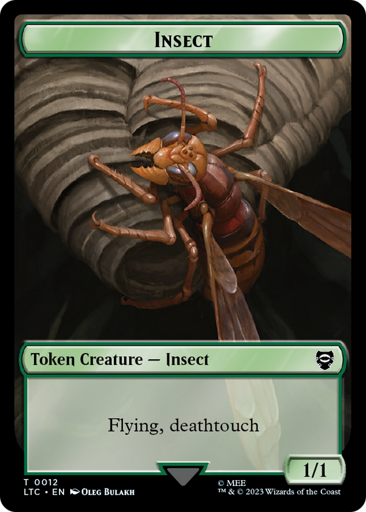 Elf Warrior // Insect Double Sided Token [The Lord of the Rings: Tales of Middle-Earth Commander Tokens] | Rook's Games and More