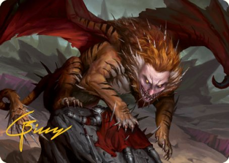 Manticore Art Card (Gold-Stamped Signature) [Dungeons & Dragons: Adventures in the Forgotten Realms Art Series] | Rook's Games and More