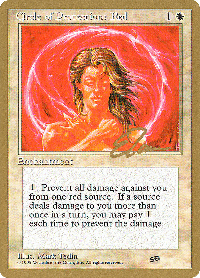 Circle of Protection: Red (Eric Tam) (SB) [Pro Tour Collector Set] | Rook's Games and More
