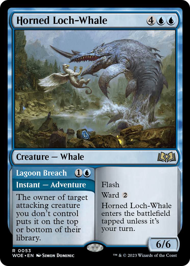 Horned Loch-Whale // Lagoon Breach [Wilds of Eldraine] | Rook's Games and More