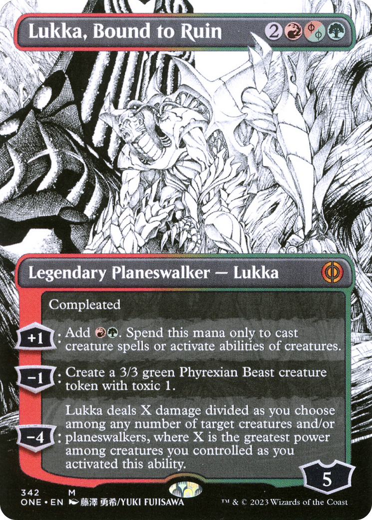 Lukka, Bound to Ruin (Borderless Manga) [Phyrexia: All Will Be One] | Rook's Games and More