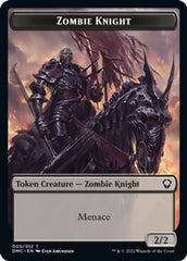 Zombie Knight // Warrior Double-sided Token [Dominaria United Commander Tokens] | Rook's Games and More