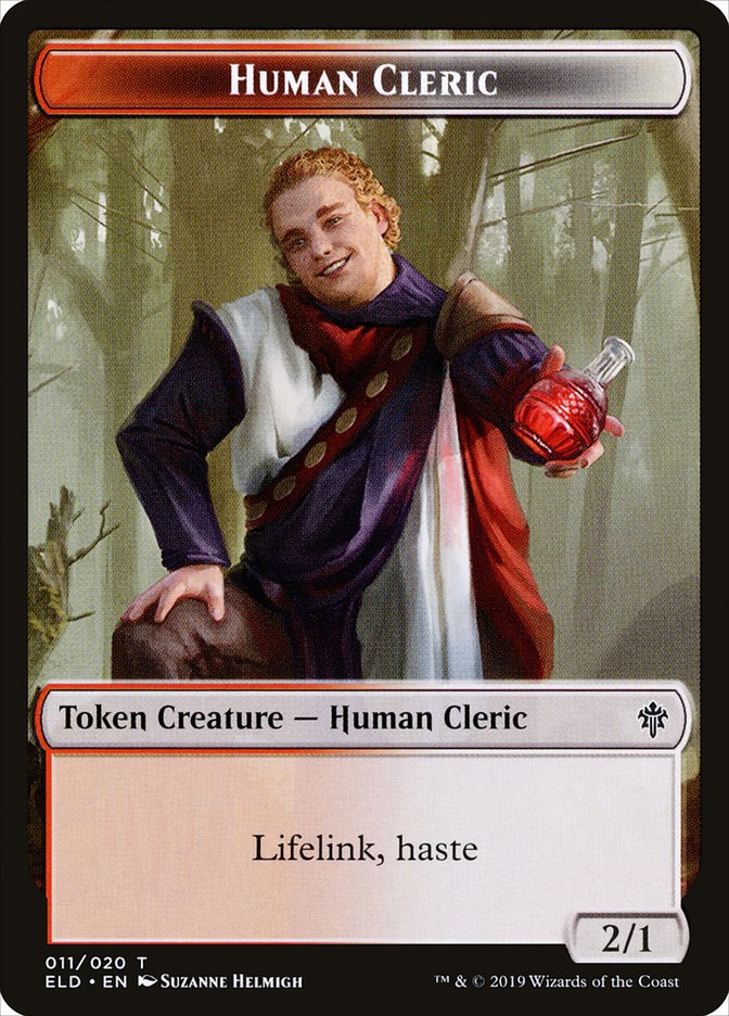 Human Cleric [Throne of Eldraine Tokens] | Rook's Games and More