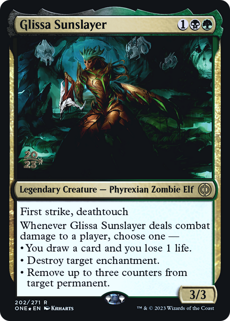 Glissa Sunslayer [Phyrexia: All Will Be One Prerelease Promos] | Rook's Games and More