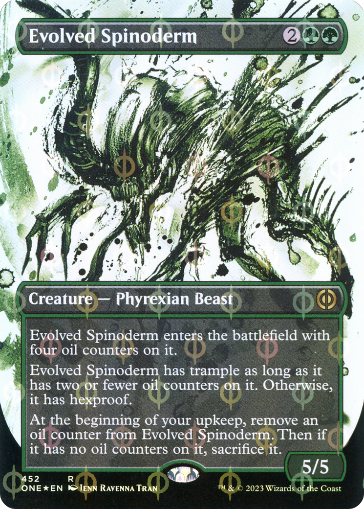 Evolved Spinoderm (Borderless Ichor Step-and-Compleat Foil) [Phyrexia: All Will Be One] | Rook's Games and More