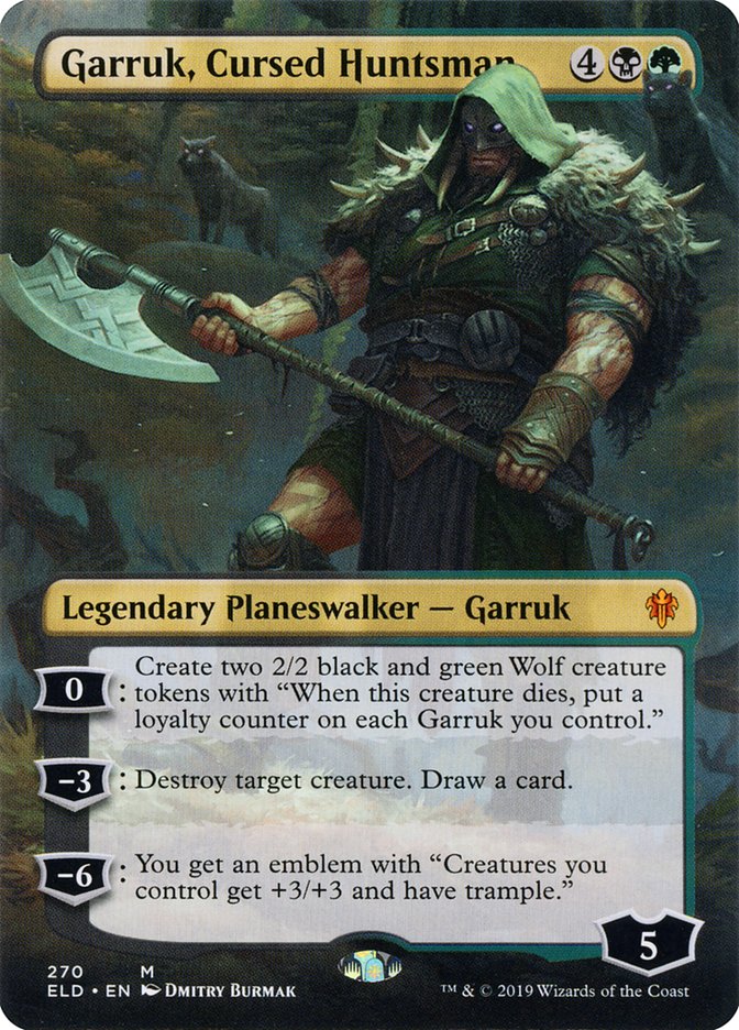 Garruk, Cursed Huntsman (Borderless) [Throne of Eldraine] | Rook's Games and More