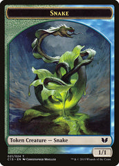 Snake (021) // Saproling Double-Sided Token [Commander 2015 Tokens] | Rook's Games and More