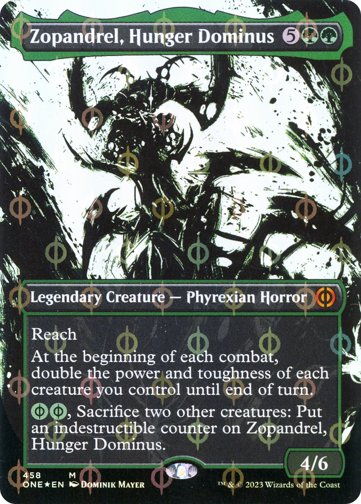 Zopandrel, Hunger Dominus (Borderless Ichor Step-and-Compleat Foil) [Phyrexia: All Will Be One] | Rook's Games and More