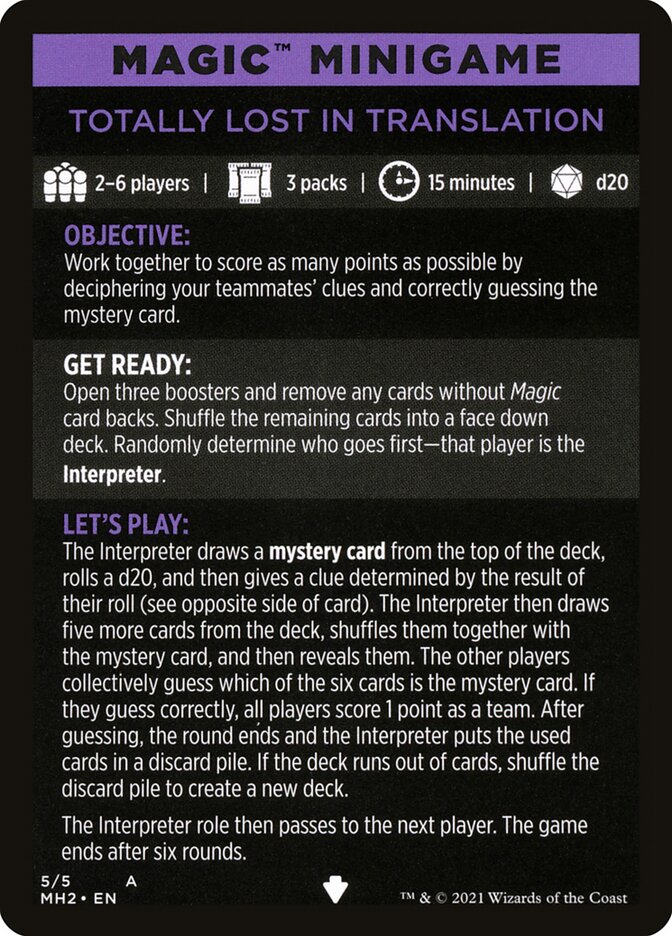 Totally Lost in Translation (Magic Minigame) [Modern Horizons 2 Minigame] | Rook's Games and More
