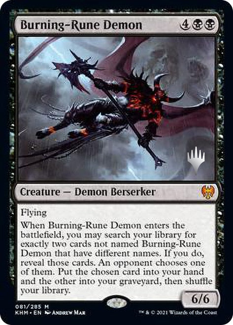 Burning-Rune Demon [Kaldheim Promo Pack] | Rook's Games and More