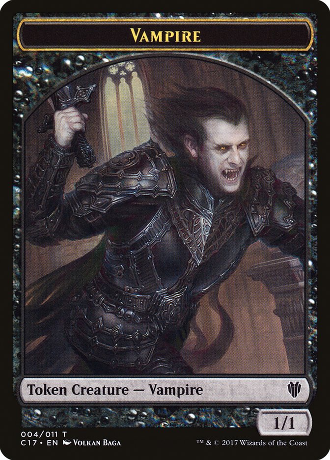 Vampire // Zombie Double-sided Token [Commander 2017 Tokens] | Rook's Games and More