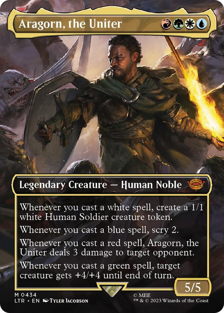 Aragorn, the Uniter (Borderless Alternate Art) [The Lord of the Rings: Tales of Middle-Earth] | Rook's Games and More