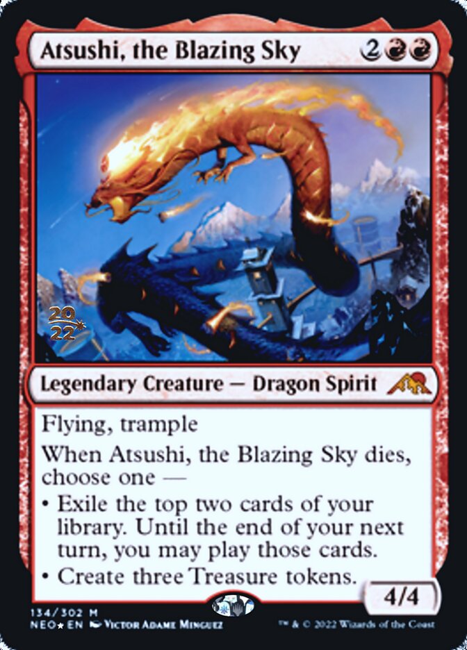 Atsushi, the Blazing Sky [Kamigawa: Neon Dynasty Prerelease Promos] | Rook's Games and More