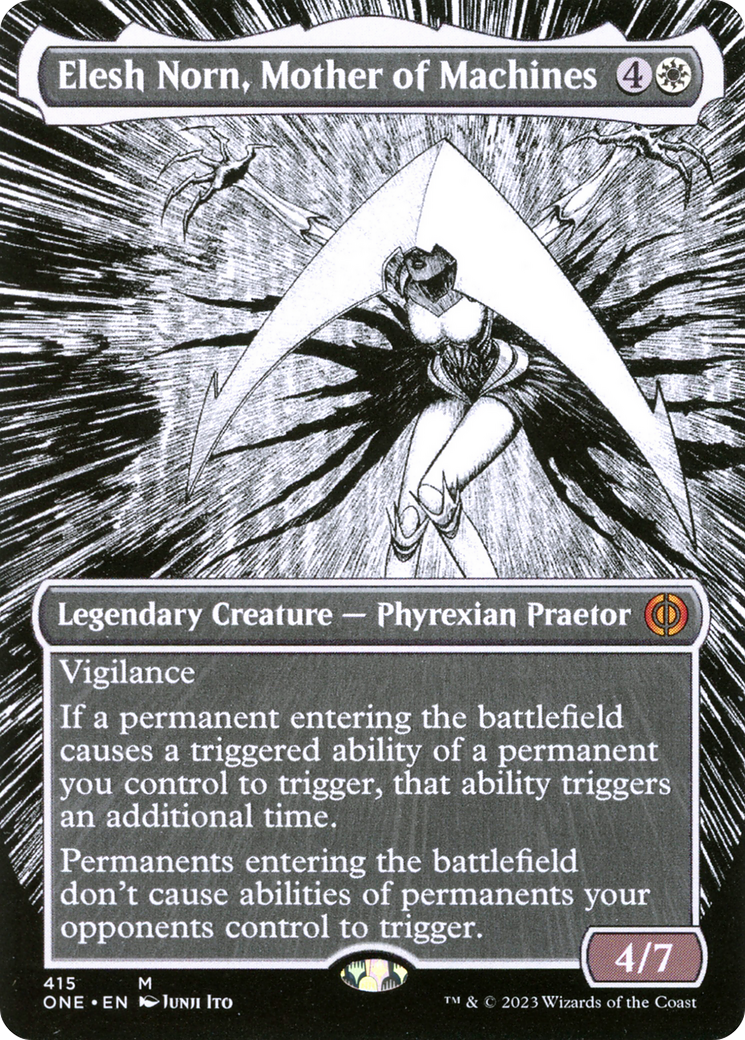 Elesh Norn, Mother of Machines (Borderless Manga) [Phyrexia: All Will Be One] | Rook's Games and More
