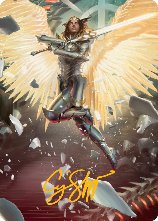 Archangel Elspeth Art Card (Gold-Stamped Signature) [March of the Machine Art Series] | Rook's Games and More