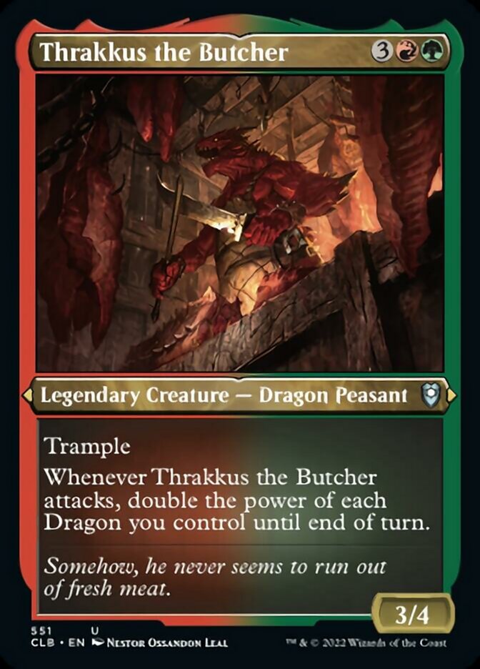 Thrakkus the Butcher (Foil Etched) [Commander Legends: Battle for Baldur's Gate] | Rook's Games and More