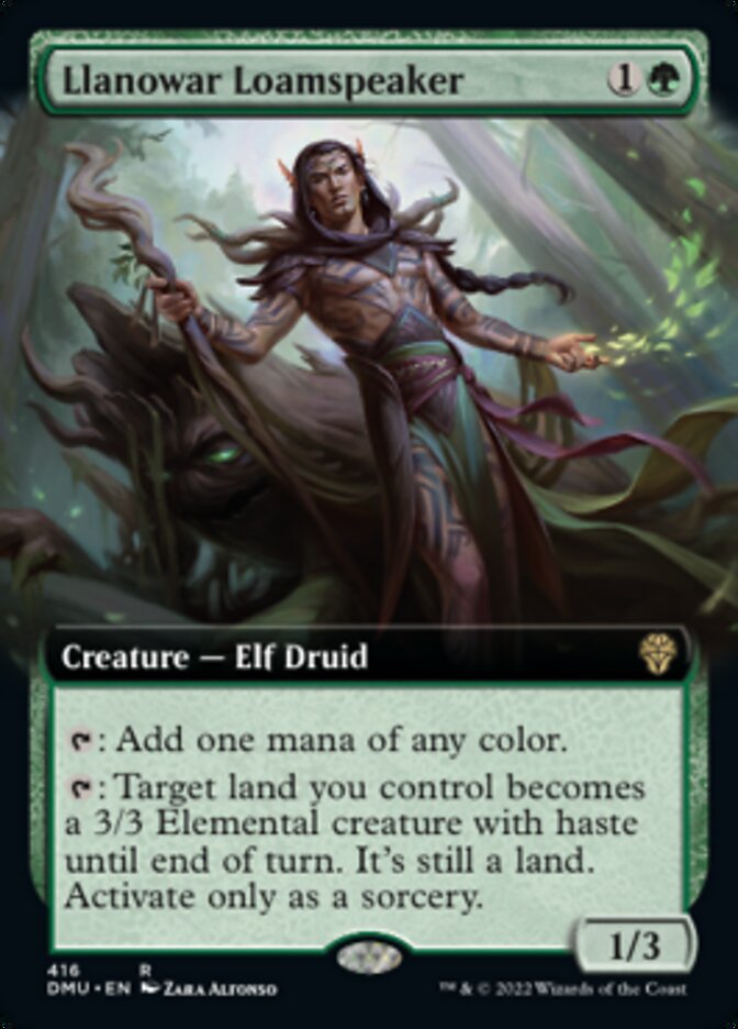 Llanowar Loamspeaker (Extended Art) [Dominaria United] | Rook's Games and More