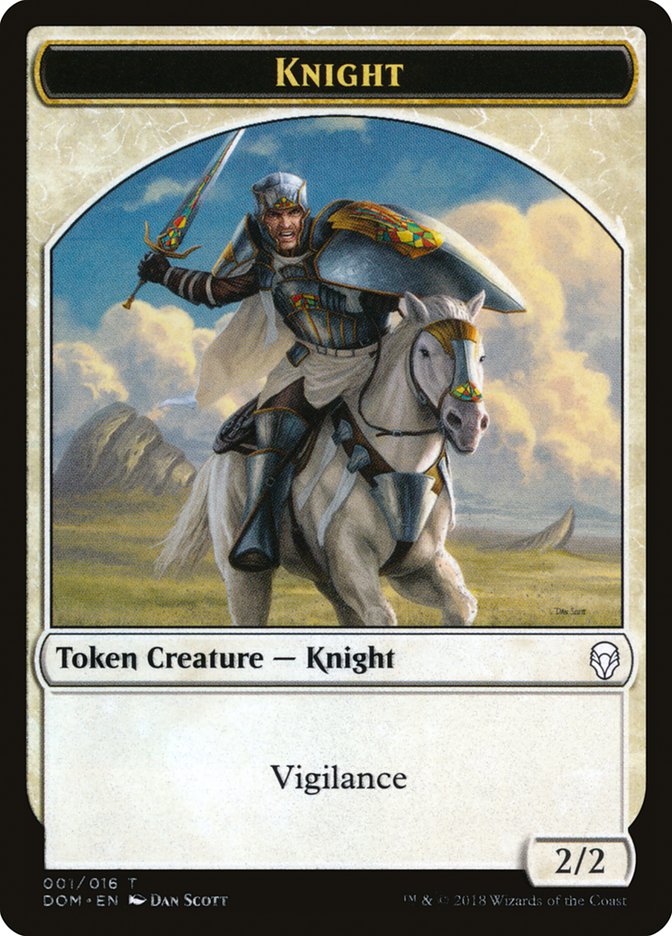 Knight (001/016) [Dominaria Tokens] | Rook's Games and More