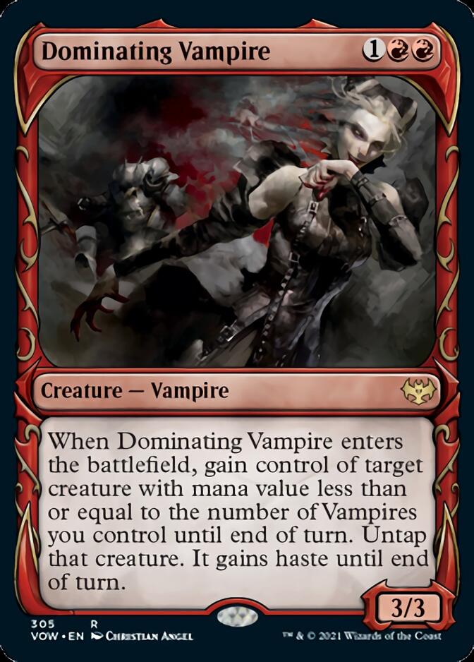 Dominating Vampire (Showcase Fang Frame) [Innistrad: Crimson Vow] | Rook's Games and More