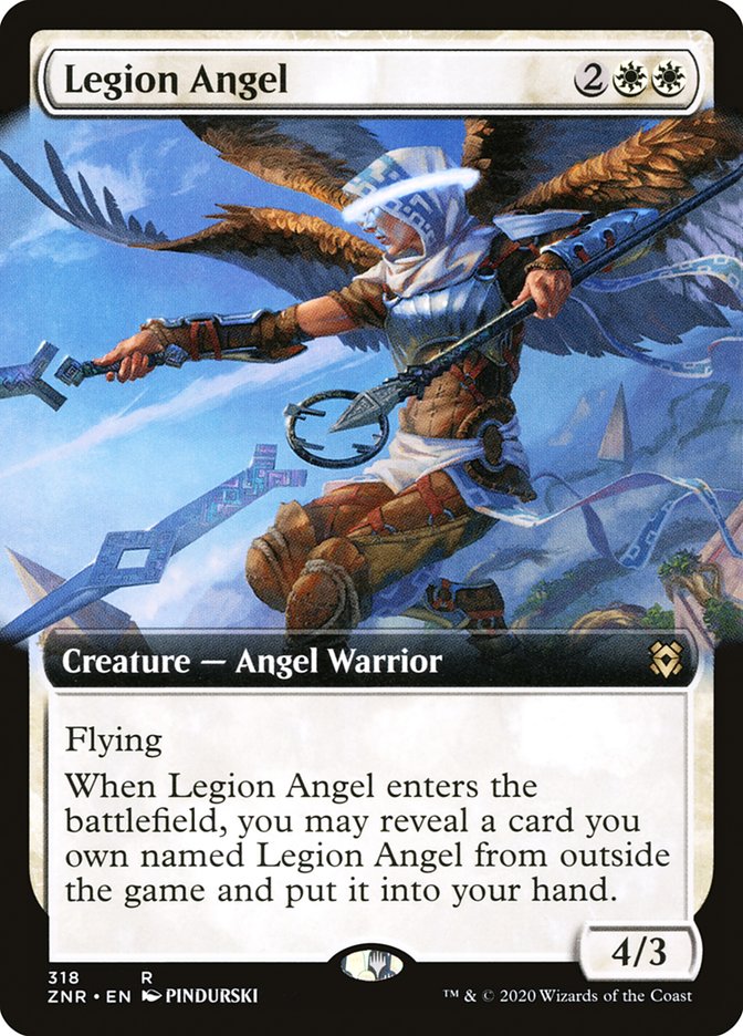 Legion Angel (Extended Art) [Zendikar Rising] | Rook's Games and More
