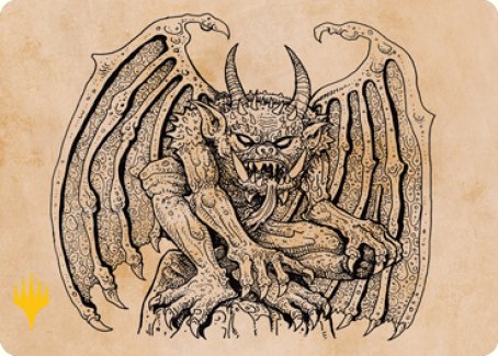 Cloister Gargoyle (Showcase) Art Card (Gold-Stamped Signature) [Dungeons & Dragons: Adventures in the Forgotten Realms Art Series] | Rook's Games and More