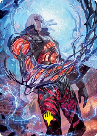 Tezzeret, Betrayer of Flesh Art Card (Gold-Stamped Signature) [Kamigawa: Neon Dynasty Art Series] | Rook's Games and More