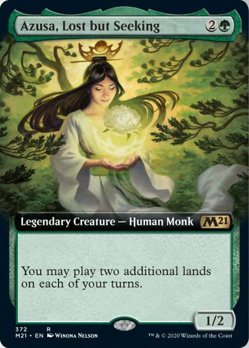 Azusa, Lost but Seeking (Extended Art) [Core Set 2021] | Rook's Games and More