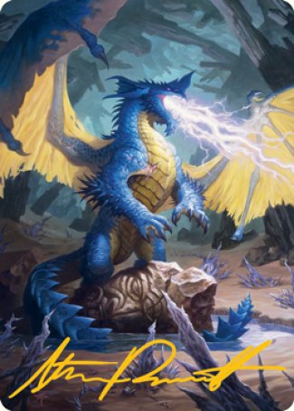 Blue Dragon Art Card (Gold-Stamped Signature) [Dungeons & Dragons: Adventures in the Forgotten Realms Art Series] | Rook's Games and More