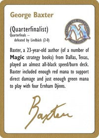 1996 George Baxter Biography Card [World Championship Decks] | Rook's Games and More