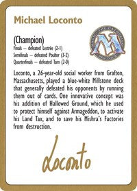 1996 Michael Loconto Biography Card [World Championship Decks] | Rook's Games and More