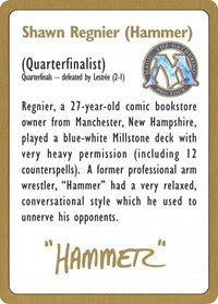 1996 Shawn "Hammer" Regnier Biography Card [World Championship Decks] | Rook's Games and More