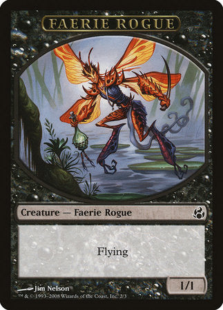 Faerie Rogue Token (Black) [Morningtide Tokens] | Rook's Games and More