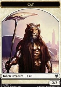 Cat (001) // Cat Warrior (008) Double-sided Token [Commander 2017 Tokens] | Rook's Games and More