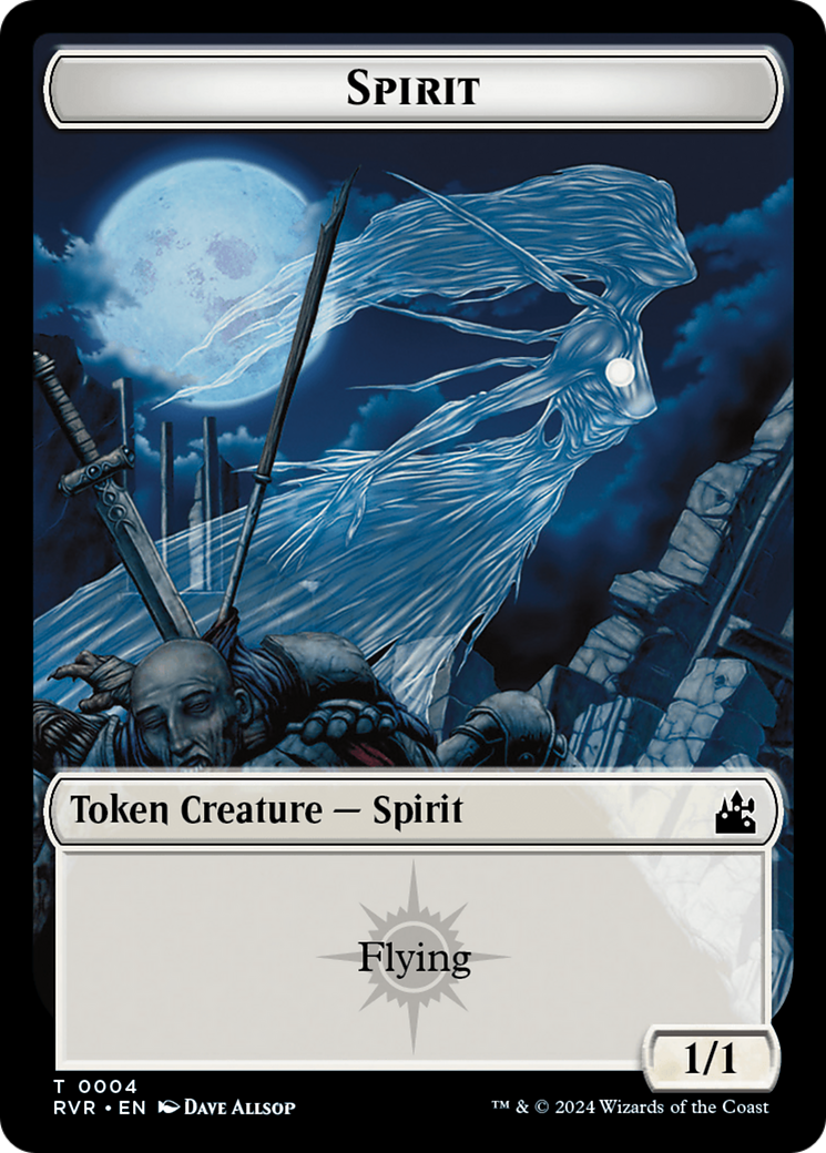 Spirit (0018) // Spirit (0004) Double-Sided Token [Ravnica Remastered Tokens] | Rook's Games and More