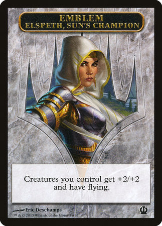 Emblem - Elspeth, Sun's Champion [Theros Tokens] | Rook's Games and More