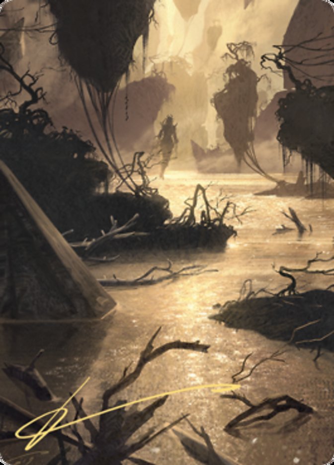 Murkwater Pathway Art Card (Gold-Stamped Signature) [Zendikar Rising Art Series] | Rook's Games and More