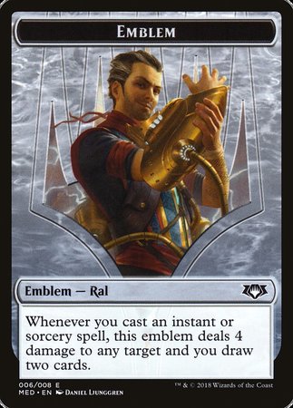 Emblem - Ral, Izzet Viceroy [Mythic Edition Tokens] | Rook's Games and More