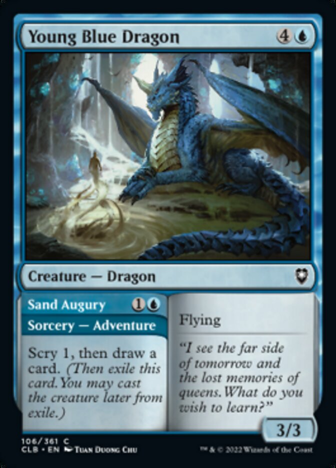 Young Blue Dragon // Sand Augury [Commander Legends: Battle for Baldur's Gate] | Rook's Games and More