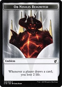Ob Nixilis, Reignited Emblem // Zombie (010) Double-sided Token [Commander 2019] | Rook's Games and More