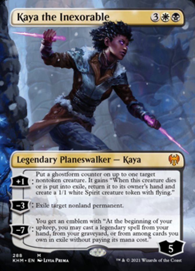 Kaya the Inexorable (Borderless) [Kaldheim] | Rook's Games and More