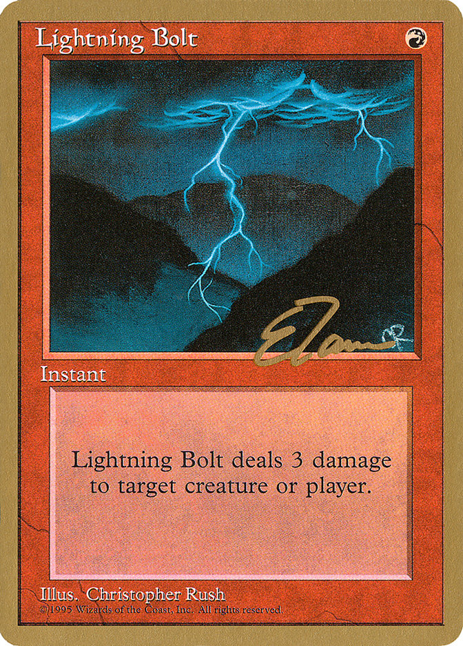Lightning Bolt (Eric Tam) [Pro Tour Collector Set] | Rook's Games and More