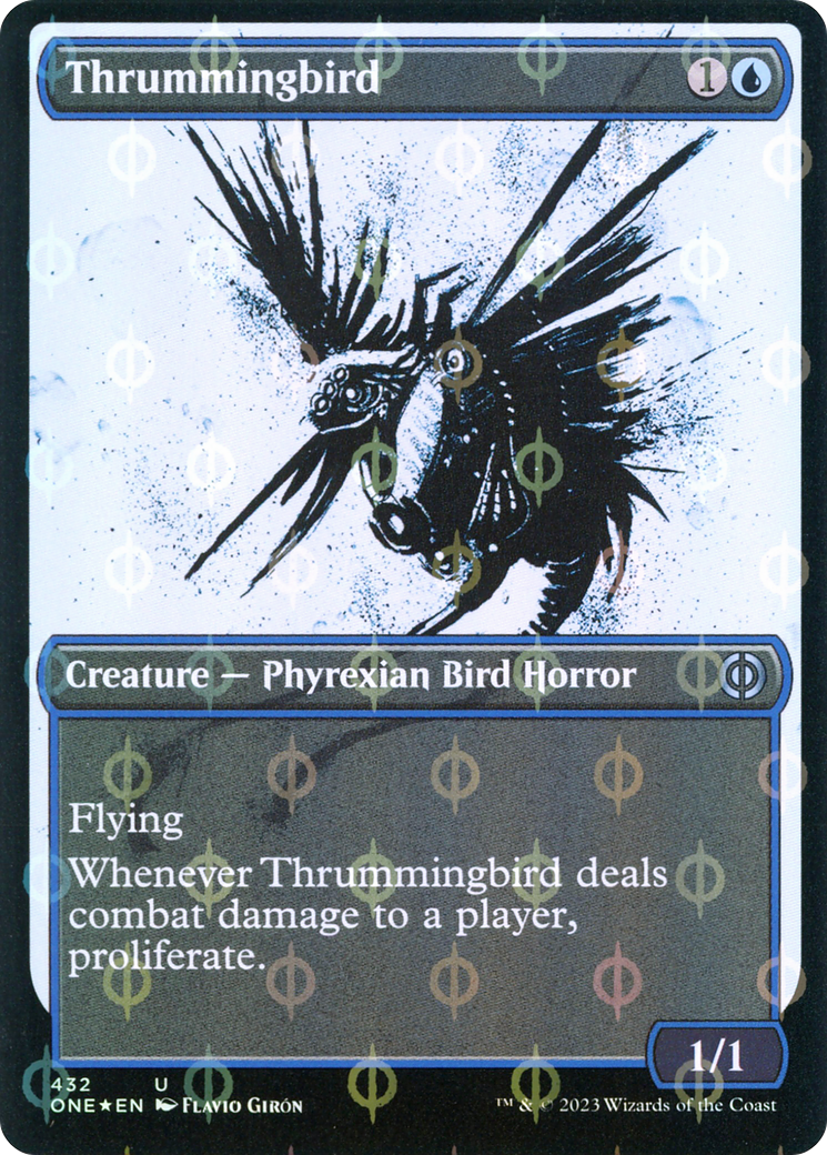Thrummingbird (Showcase Ichor Step-and-Compleat Foil) [Phyrexia: All Will Be One] | Rook's Games and More