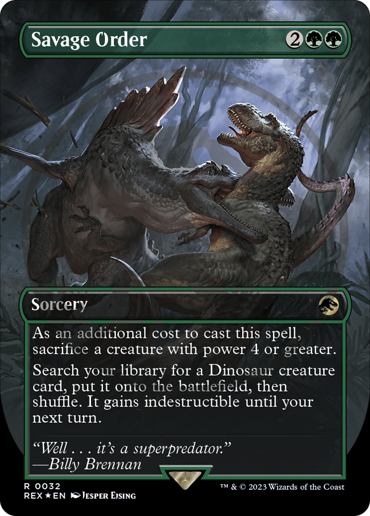 Savage Order Emblem (Borderless) [Jurassic World Collection Tokens] | Rook's Games and More
