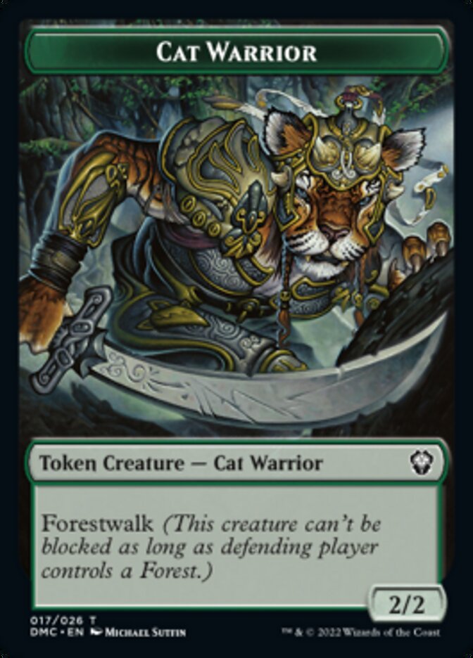 Saproling // Cat Warrior Double-sided Token [Dominaria United Tokens] | Rook's Games and More