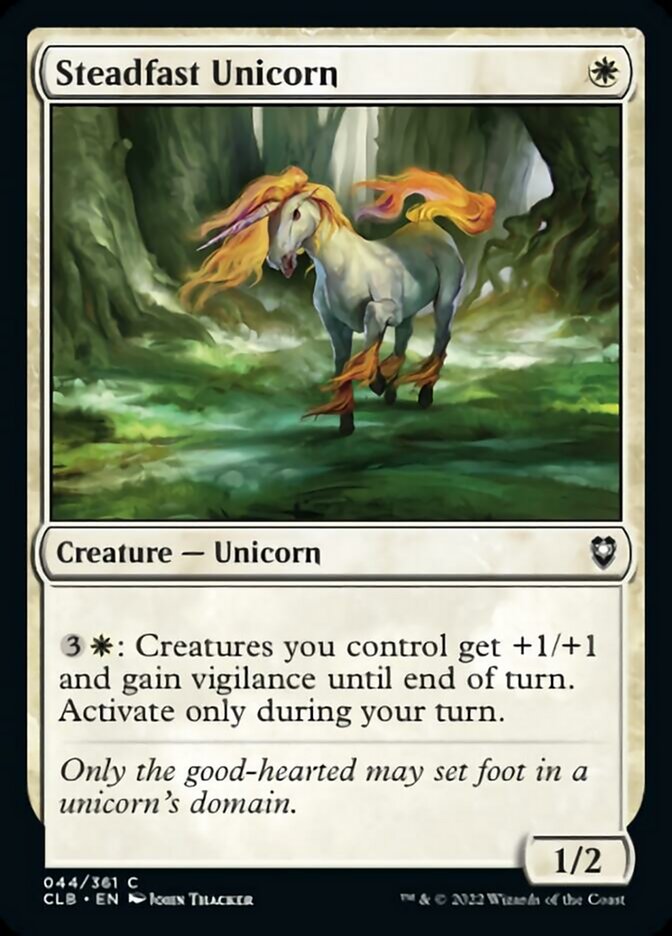 Steadfast Unicorn [Commander Legends: Battle for Baldur's Gate] | Rook's Games and More