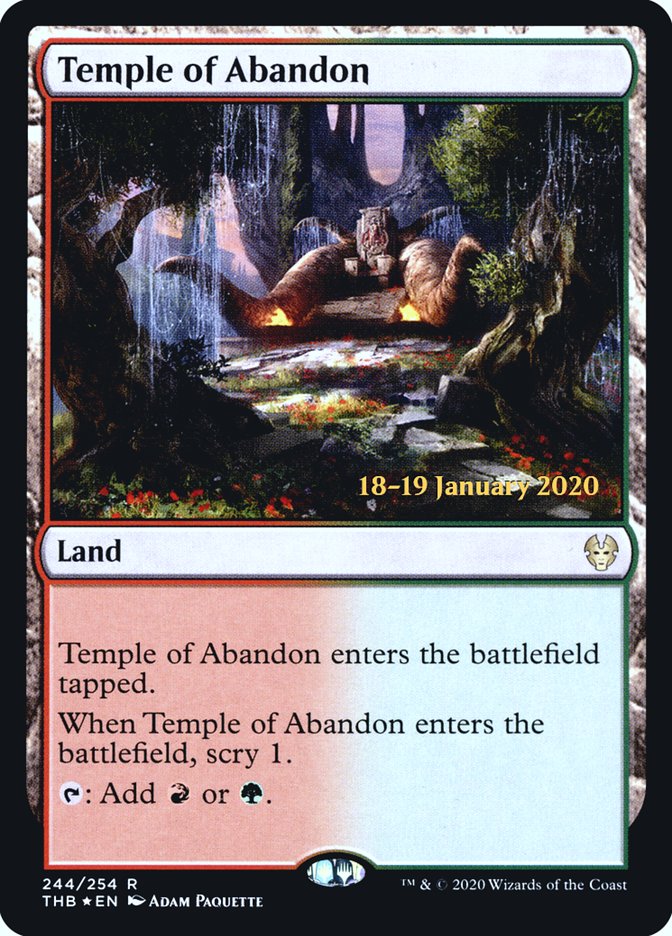 Temple of Abandon [Theros Beyond Death Prerelease Promos] | Rook's Games and More
