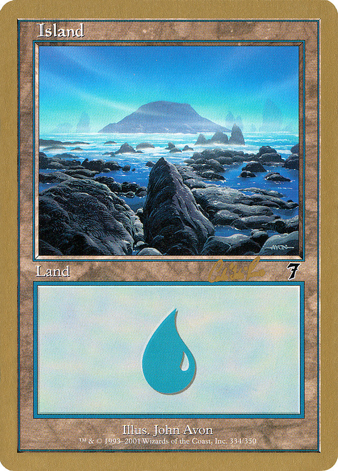 Island (cr334) (Carlos Romao) [World Championship Decks 2002] | Rook's Games and More