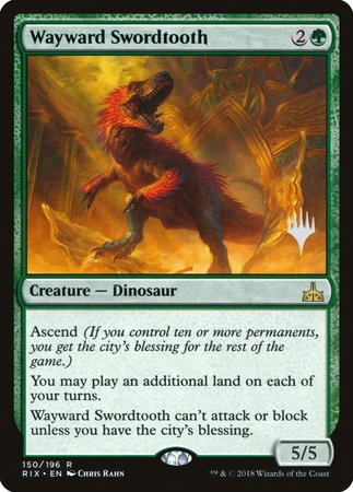 Wayward Swordtooth [Rivals of Ixalan Promos] | Rook's Games and More